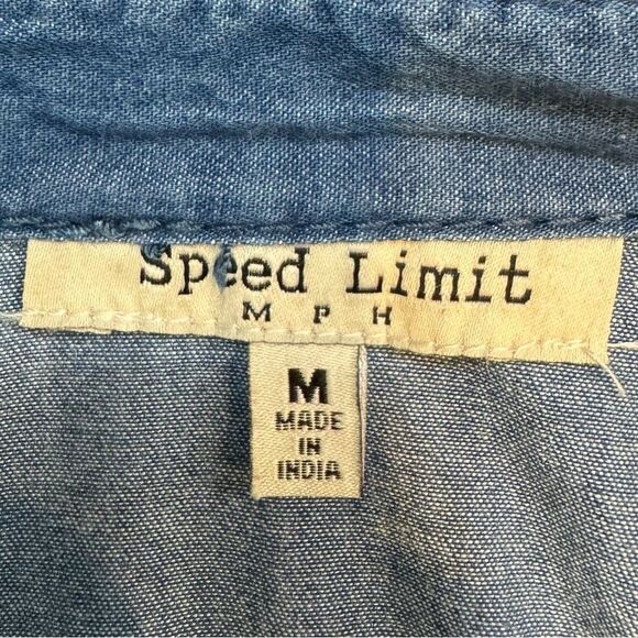 Speed Limit MPH Denim Mini Dress. Size Medium - Picture 8 of 14